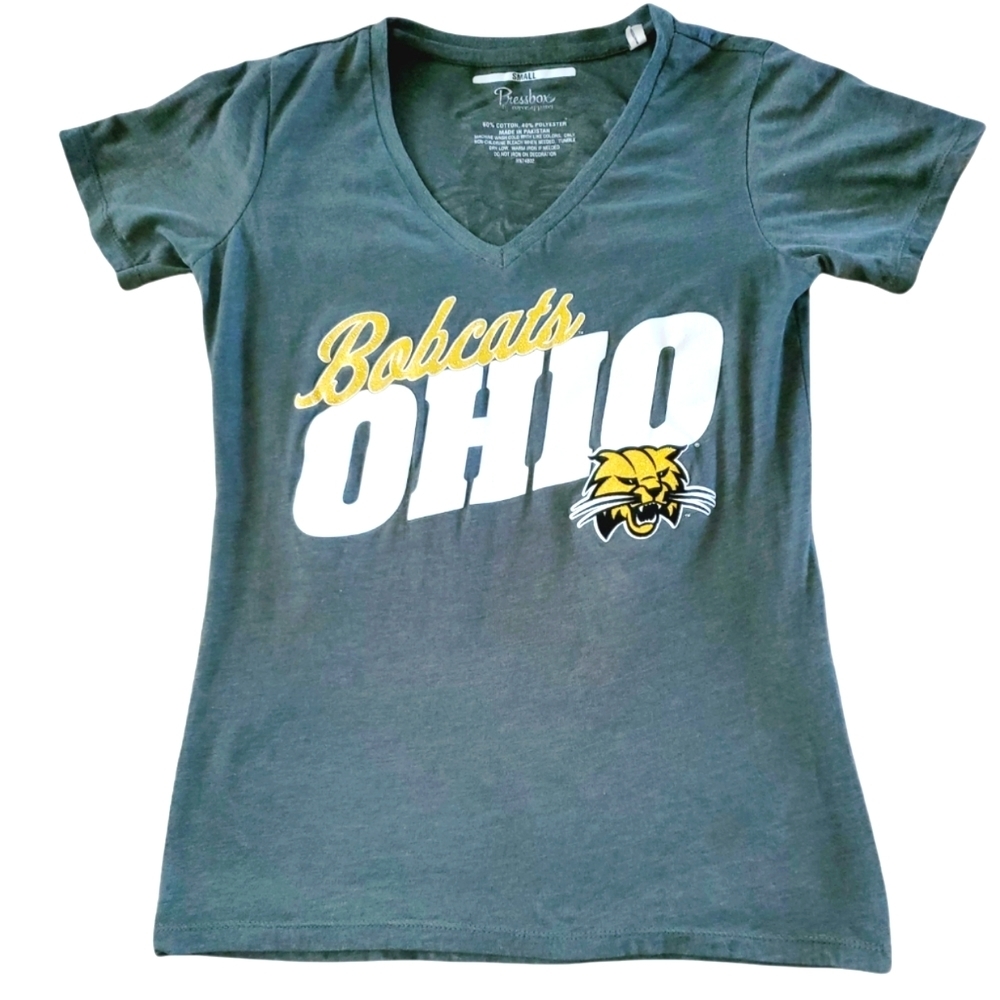 Ohio Bobcats Women's V Neck Short Sleeved T-Shirt 553